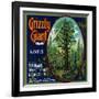 Grizzly Giant Orange Label - San Dimas, CA-Lantern Press-Framed Art Print