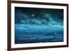 Grizzly Moon, Stormy Morning Moon Setting Over San Francisco-Vincent James-Framed Photographic Print