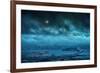 Grizzly Moon, Stormy Morning Moon Setting Over San Francisco-Vincent James-Framed Photographic Print