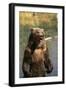 Grizzly Standing in Stream-DLILLC-Framed Photographic Print