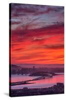 Grizzly Sunset Burn Over San Francisco, Oakland Hills, Bay Area, California-Vincent James-Stretched Canvas