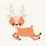 Reindeer Cute Wildlife Icon Vector Isolated Graphic-grmarc-Stretched Canvas