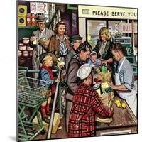 "Grocery LIne," November 13, 1948-Stevan Dohanos-Mounted Giclee Print