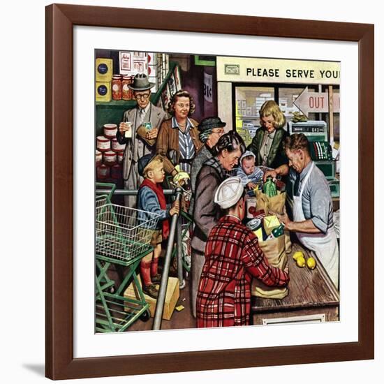 "Grocery LIne," November 13, 1948-Stevan Dohanos-Framed Giclee Print