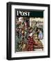 "Grocery LIne," Saturday Evening Post Cover, November 13, 1948-Stevan Dohanos-Framed Giclee Print