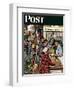 "Grocery LIne," Saturday Evening Post Cover, November 13, 1948-Stevan Dohanos-Framed Premium Giclee Print