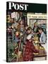 "Grocery LIne," Saturday Evening Post Cover, November 13, 1948-Stevan Dohanos-Stretched Canvas