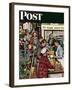 "Grocery LIne," Saturday Evening Post Cover, November 13, 1948-Stevan Dohanos-Framed Giclee Print