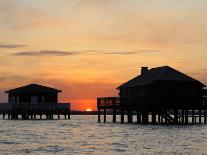 Houses on Stilts at Sunset, Bay of Arcachon, Gironde, Aquitaine, France, Europe-Groenendijk Peter-Photographic Print