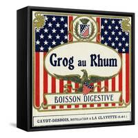 Grog au Rhum Boisson Digestive Rum Label-Lantern Press-Framed Stretched Canvas