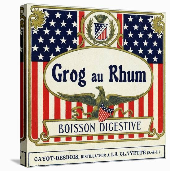 Grog au Rhum Boisson Digestive Rum Label-Lantern Press-Stretched Canvas