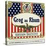 Grog au Rhum Boisson Digestive Rum Label-Lantern Press-Stretched Canvas