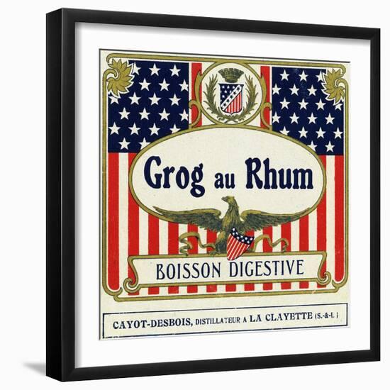 Grog au Rhum Boisson Digestive Rum Label-Lantern Press-Framed Art Print