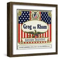 Grog au Rhum Boisson Digestive Rum Label-Lantern Press-Framed Art Print