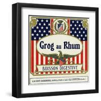 Grog au Rhum Boisson Digestive Rum Label-Lantern Press-Framed Art Print