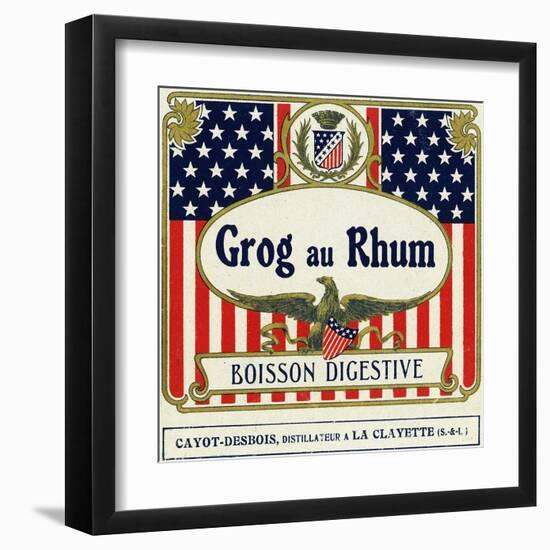 Grog au Rhum Boisson Digestive Rum Label-Lantern Press-Framed Art Print