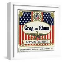 Grog au Rhum Boisson Digestive Rum Label-Lantern Press-Framed Art Print