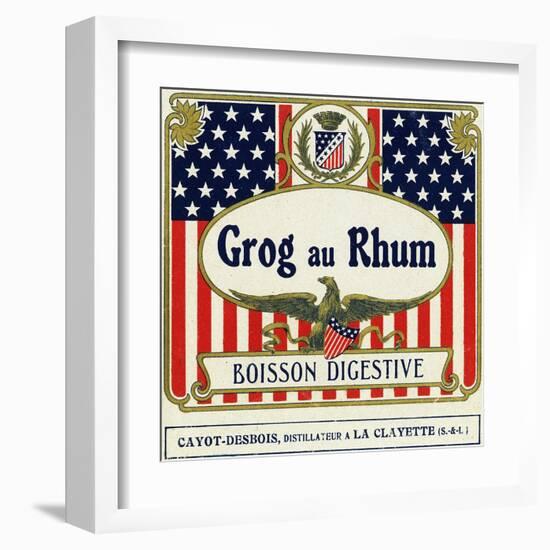 Grog au Rhum Boisson Digestive Rum Label-Lantern Press-Framed Art Print