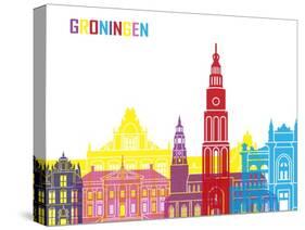 Groningen Skyline Pop-paulrommer-Stretched Canvas