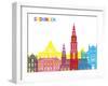 Groningen Skyline Pop-paulrommer-Framed Art Print