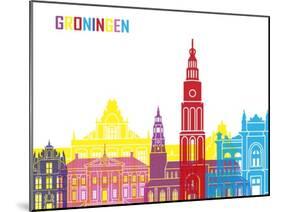 Groningen Skyline Pop-paulrommer-Mounted Art Print