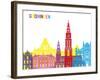 Groningen Skyline Pop-paulrommer-Framed Art Print