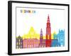 Groningen Skyline Pop-paulrommer-Framed Art Print