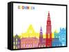 Groningen Skyline Pop-paulrommer-Framed Stretched Canvas