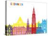 Groningen Skyline Pop-paulrommer-Stretched Canvas