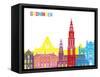 Groningen Skyline Pop-paulrommer-Framed Stretched Canvas