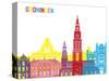 Groningen Skyline Pop-paulrommer-Stretched Canvas