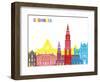 Groningen Skyline Pop-paulrommer-Framed Art Print