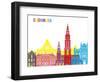 Groningen Skyline Pop-paulrommer-Framed Art Print