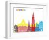 Groningen Skyline Pop-paulrommer-Framed Art Print