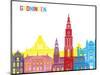 Groningen Skyline Pop-paulrommer-Mounted Art Print