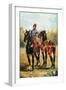 Groom with Two Horses-Henri de Toulouse-Lautrec-Framed Art Print