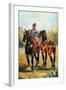 Groom with Two Horses-Henri de Toulouse-Lautrec-Framed Art Print