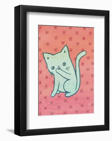 Grooming Cat-My Zoetrope-Framed Art Print