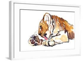 Grooming Cub, 2019,-Mark Adlington-Framed Giclee Print