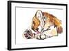 Grooming Cub, 2019,-Mark Adlington-Framed Giclee Print