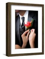 Grooms Wedding Flower-mrorange002-Framed Photographic Print