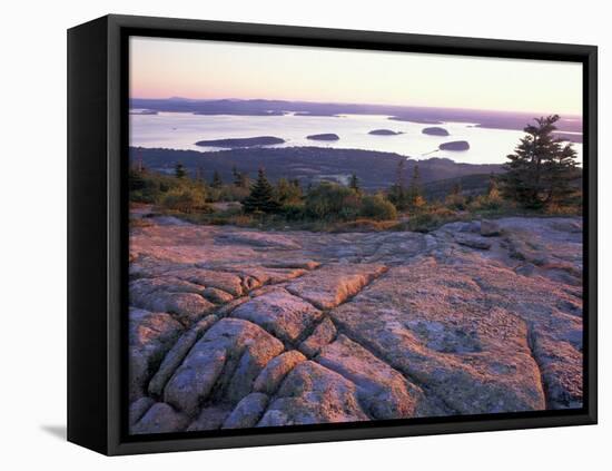 Grooves in the Granite on Summit of Cadillac Mountain, Acadia National Park, Maine, USA-Jerry & Marcy Monkman-Framed Stretched Canvas