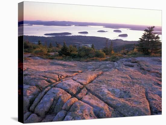 Grooves in the Granite on Summit of Cadillac Mountain, Acadia National Park, Maine, USA-Jerry & Marcy Monkman-Stretched Canvas