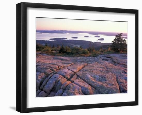 Grooves in the Granite on Summit of Cadillac Mountain, Acadia National Park, Maine, USA-Jerry & Marcy Monkman-Framed Premium Photographic Print