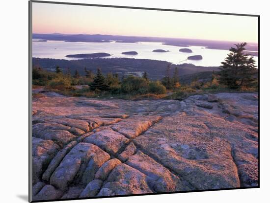 Grooves in the Granite on Summit of Cadillac Mountain, Acadia National Park, Maine, USA-Jerry & Marcy Monkman-Mounted Premium Photographic Print