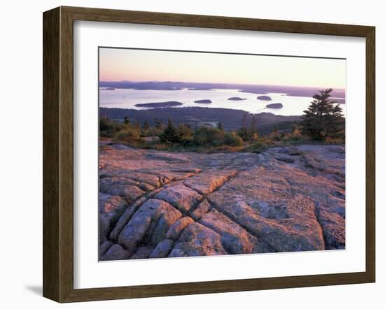 Grooves in the Granite on Summit of Cadillac Mountain, Acadia National Park, Maine, USA-Jerry & Marcy Monkman-Framed Photographic Print