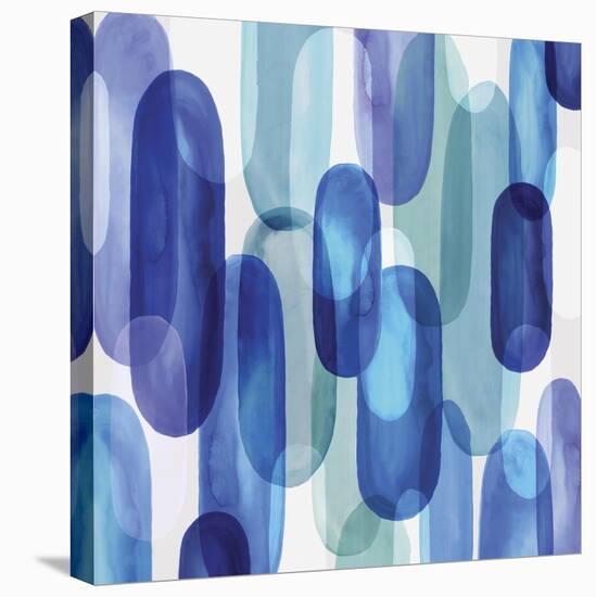 Groovy Blue I-Eva Watts-Stretched Canvas