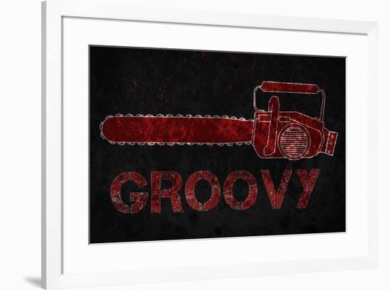 Groovy Chainsaw Movie-null-Framed Art Print