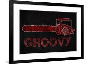 Groovy Chainsaw Movie-null-Framed Art Print