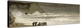 Grosse mer ?tretat-Claude Monet-Stretched Canvas